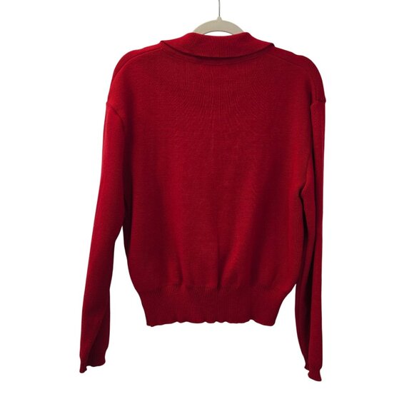 Vintage Tricots St. Raphael 100% Virgin Wool Cardigan Sweater Size Large - Picture 2 of 5